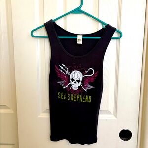 Sea Shepherd Black Organic Tank Top